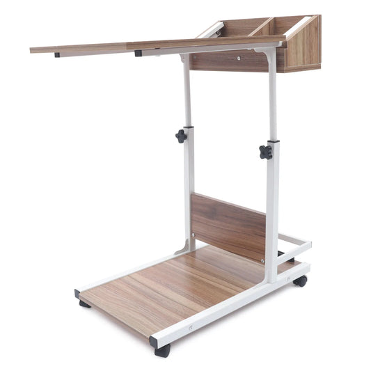 Portable Office Laptop Desk Rolling Adjustable Table Cart Computer Mobile Stand
