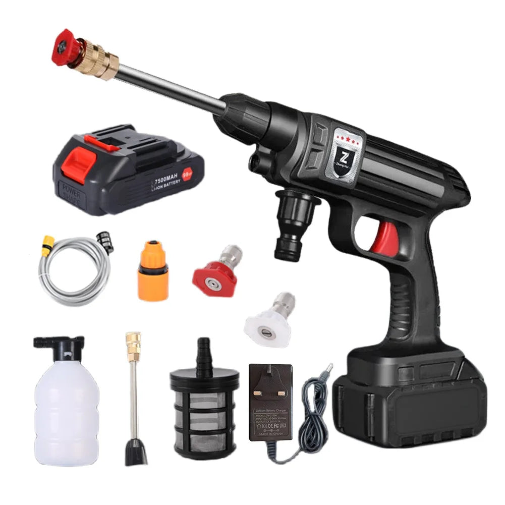 Foam Generator 30Bar Multifunctional Car Washer with Li-ion Batter Rechargeable Car Wash Machine 4000mAh for Auto Home Cleaning