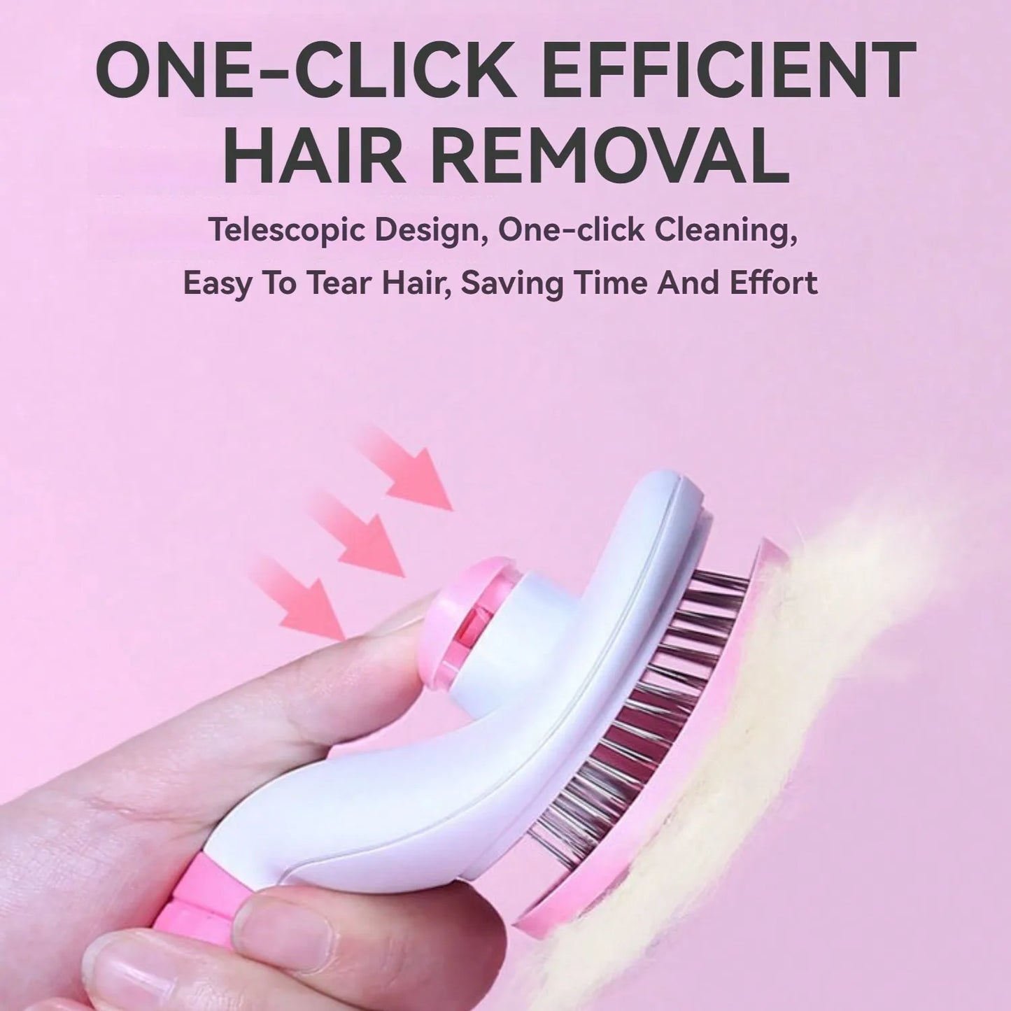 Pet Supplies Round Head Pet Comb Cat Comb Stainless Steel Needle Dog Hair Brush Self-cleaning Comb