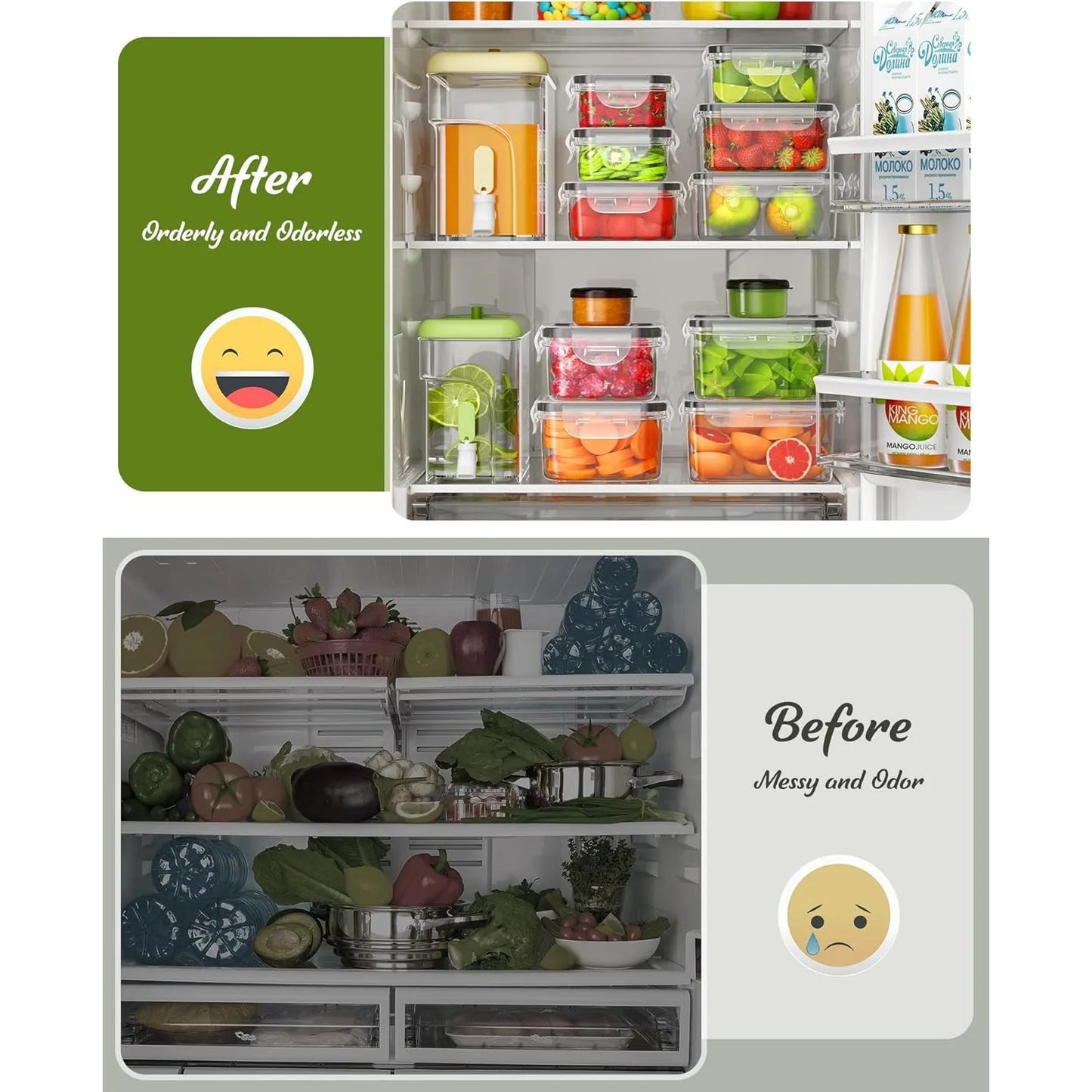 50 Piece Food Storage Containers with Lids(25 Containers & 25 Lids), BPA-Free Plastic Food Containers for Kitchen Storage