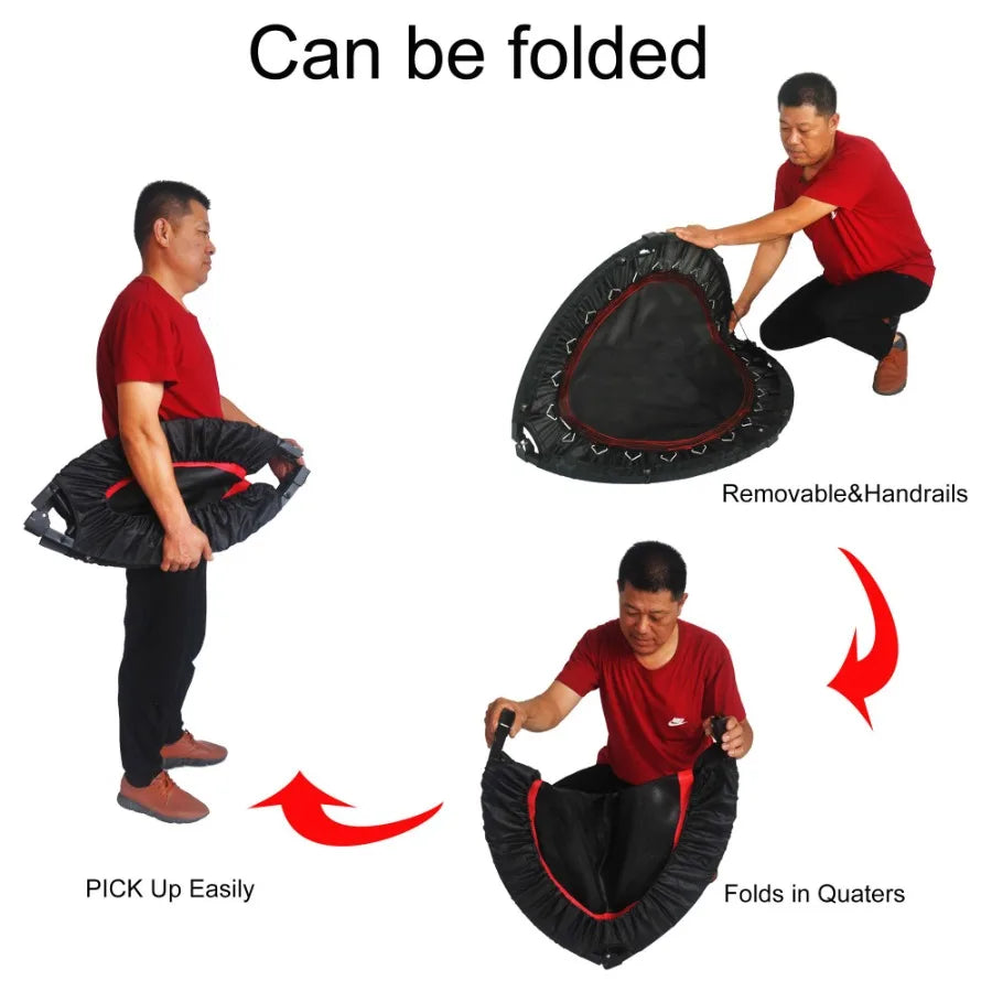 40 Inch Mini Exercise Trampoline for Adults or Indoor Fitness Rebounder Trampoline with Safety Pad Max