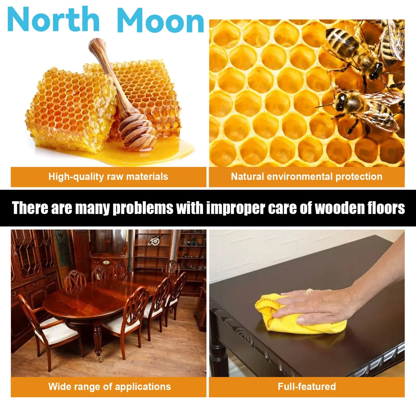 Beeswax Wood Polish – Furniture & Floor Conditioning Wax (3-Pack)