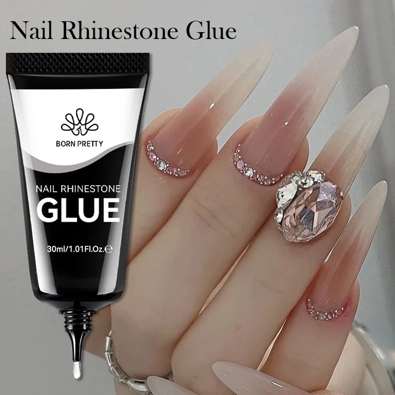 BORN PRETTY 2pcs Nail Rhinestone Glue Super Strong Gel Nail Glue for Nail Charm 3D Shaping sculpting Carving Decoration Nails