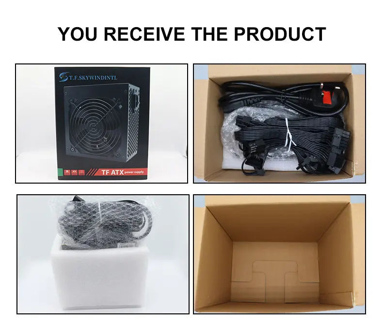 T.F.SKYWINDINTL 650W Gold Gaming Power Supply 20+4Pin 12V PSU For Computer ATX Desktop