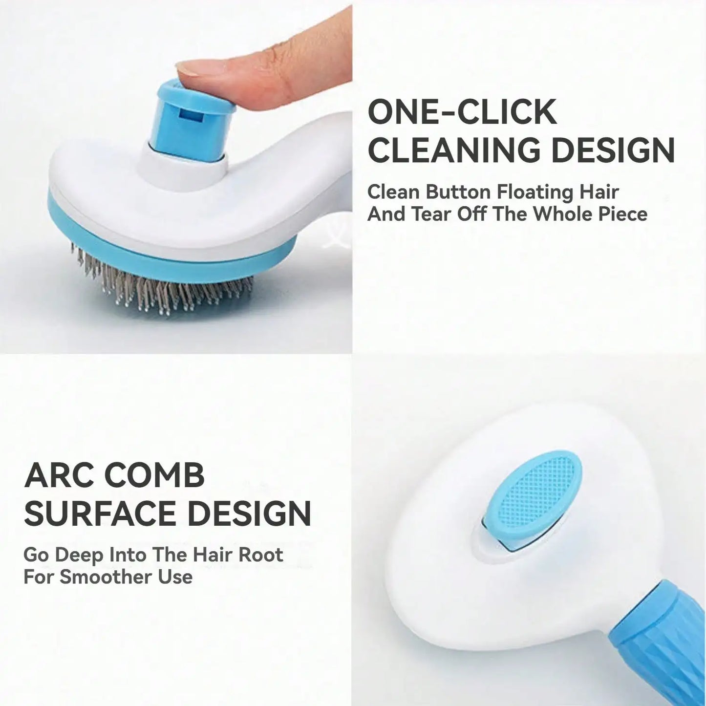 Pet Supplies Round Head Pet Comb Cat Comb Stainless Steel Needle Dog Hair Brush Self-cleaning Comb