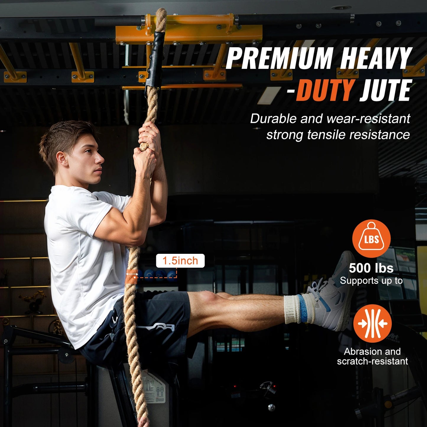 SucceBuy 10-30FT Gym Climbing Rope Gym Fitness Training Rope Gym Exercise Workout Rope for Adults, Climbing Rope for Fitness