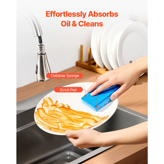 SucceBuy Sponges 12 Pcs Durable Natural Kitchen Sponges with Honeycomb Structure & Quick Water Absorption Fit for Home Cleaning