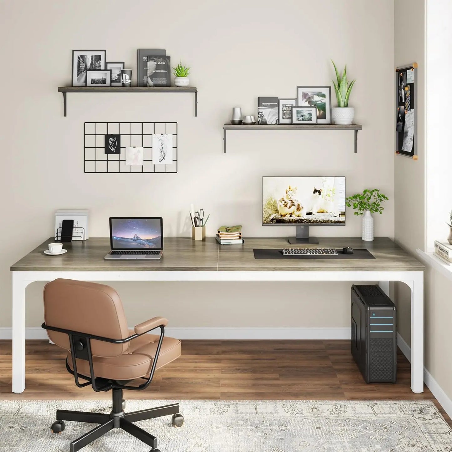 78.7 Inches Extra Long Computer Desk 2 Person Desk, Double Long Desk, Workstaion for Home Office