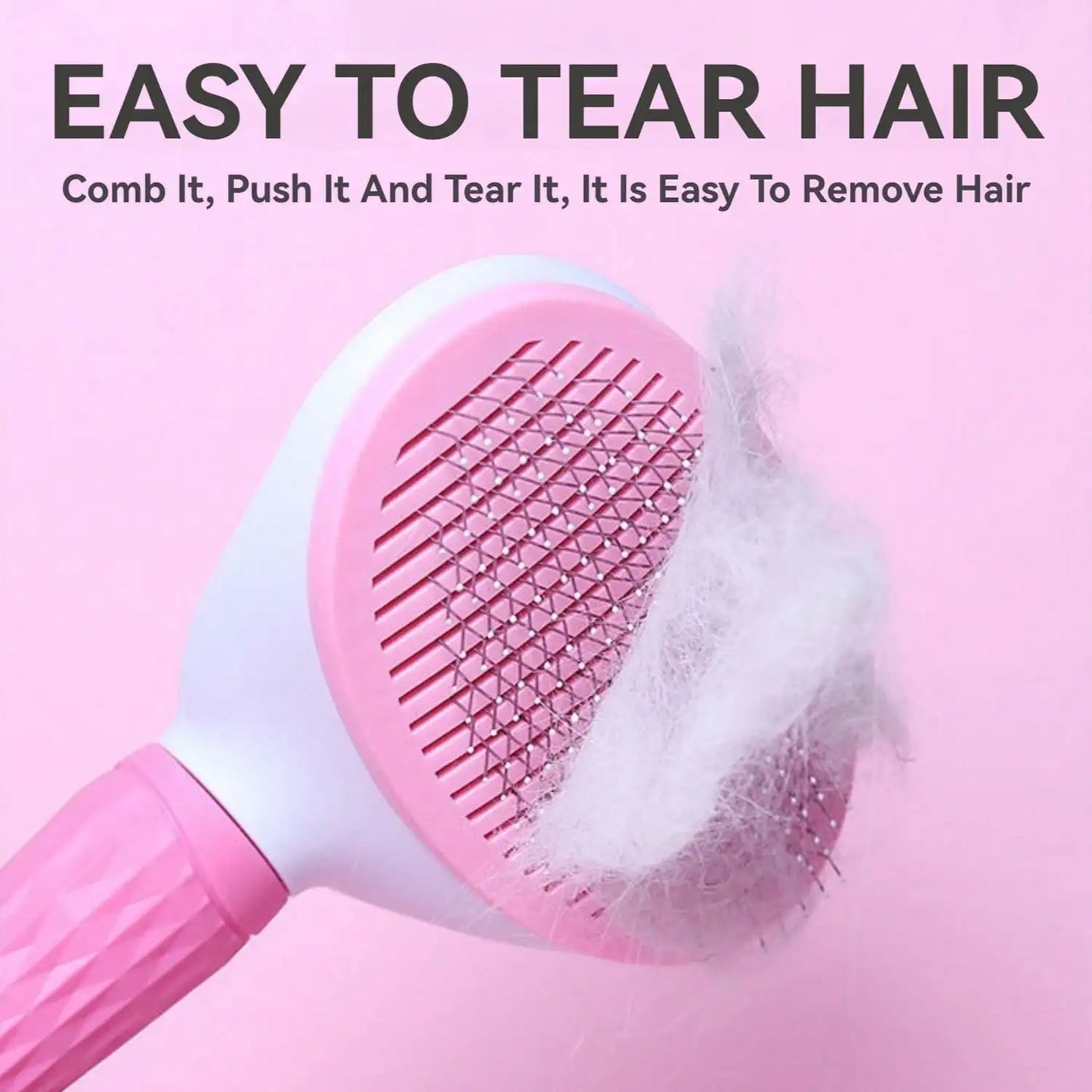 Pet Supplies Round Head Pet Comb Cat Comb Stainless Steel Needle Dog Hair Brush Self-cleaning Comb