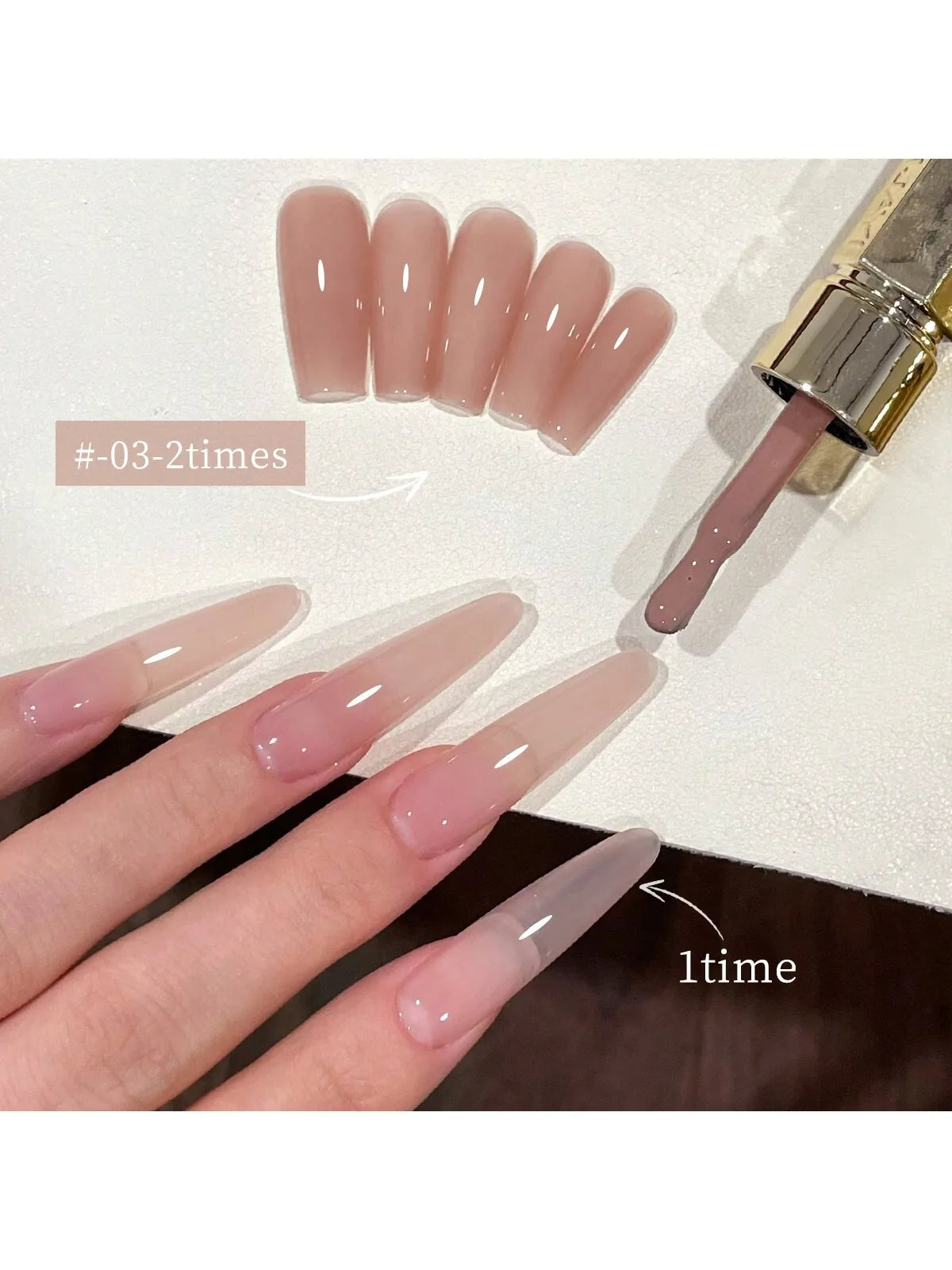 XEIJAYI 1Pc 15ML Ice Skin Nude Nail Polish Gel, 2025 New Popular Jade Creamy Transparent Nude Jelly Gel
