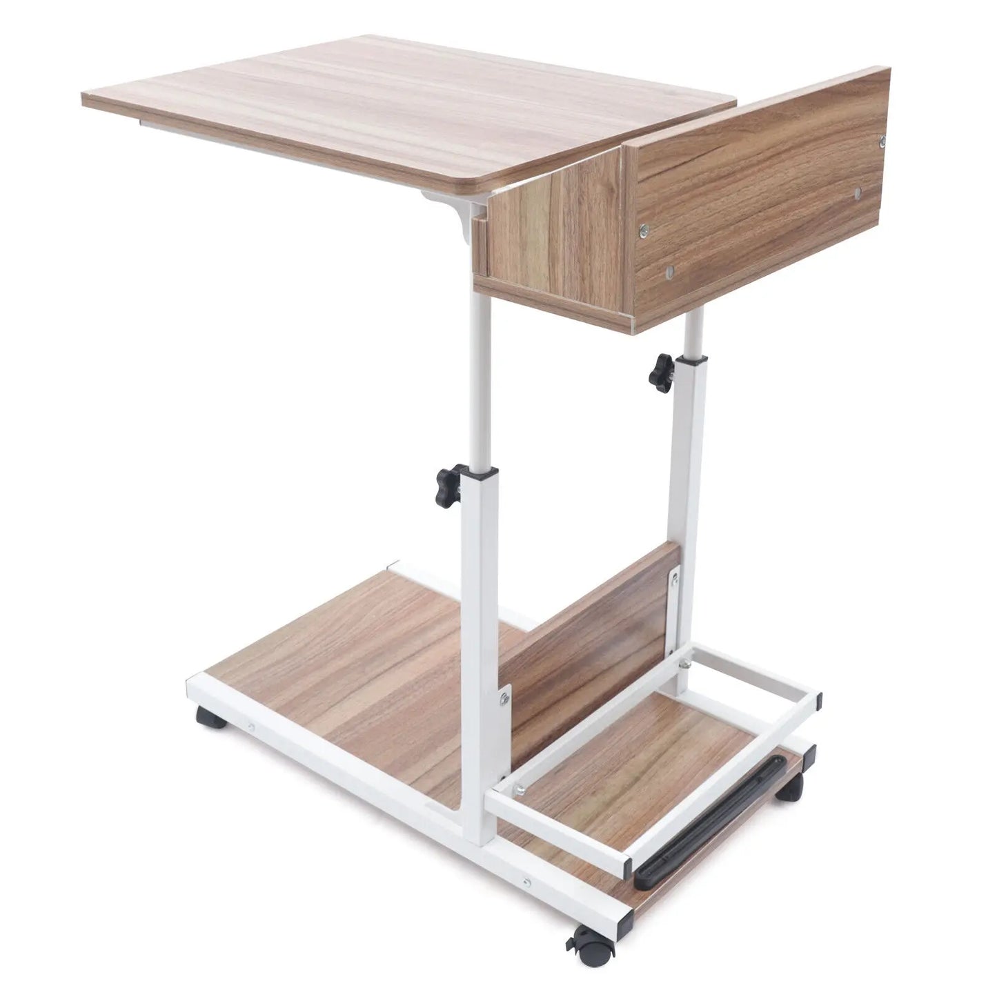 Portable Office Laptop Desk Rolling Adjustable Table Cart Computer Mobile Stand