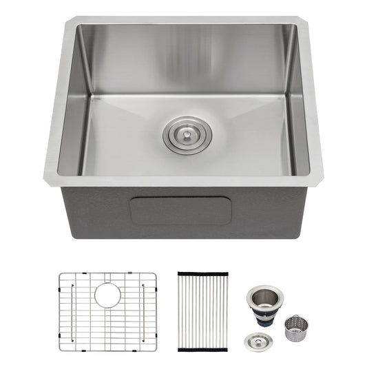 21 Inch Undermount Sink - 21"x18"x9" Undermount Stainless Steel Kitchen Sink Single Bowl Kitchen Sink Basin