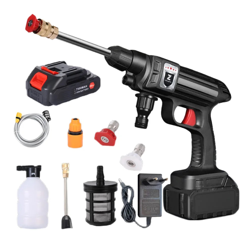 Foam Generator 30Bar Multifunctional Car Washer with Li-ion Batter Rechargeable Car Wash Machine 4000mAh for Auto Home Cleaning