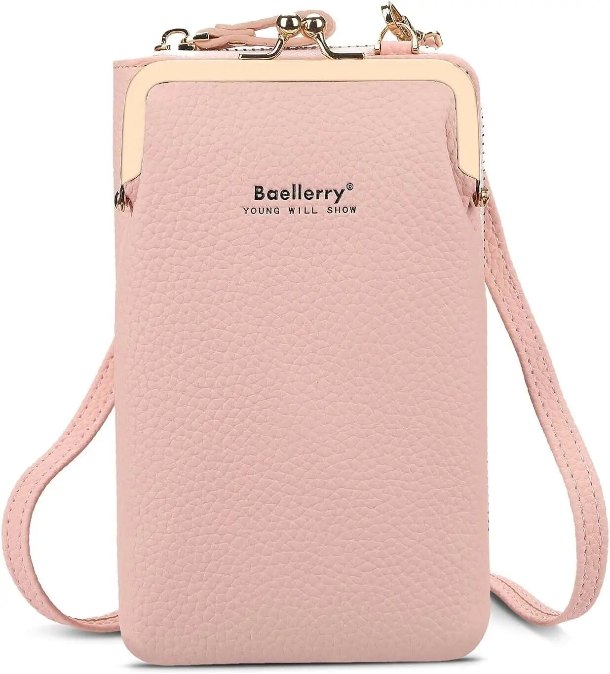 Fashion Vertical Lychee Pattern Large Capacity Mobile Phone Bag Long Women’s Wallet Multi-Functional Messenger Shoulder Bag