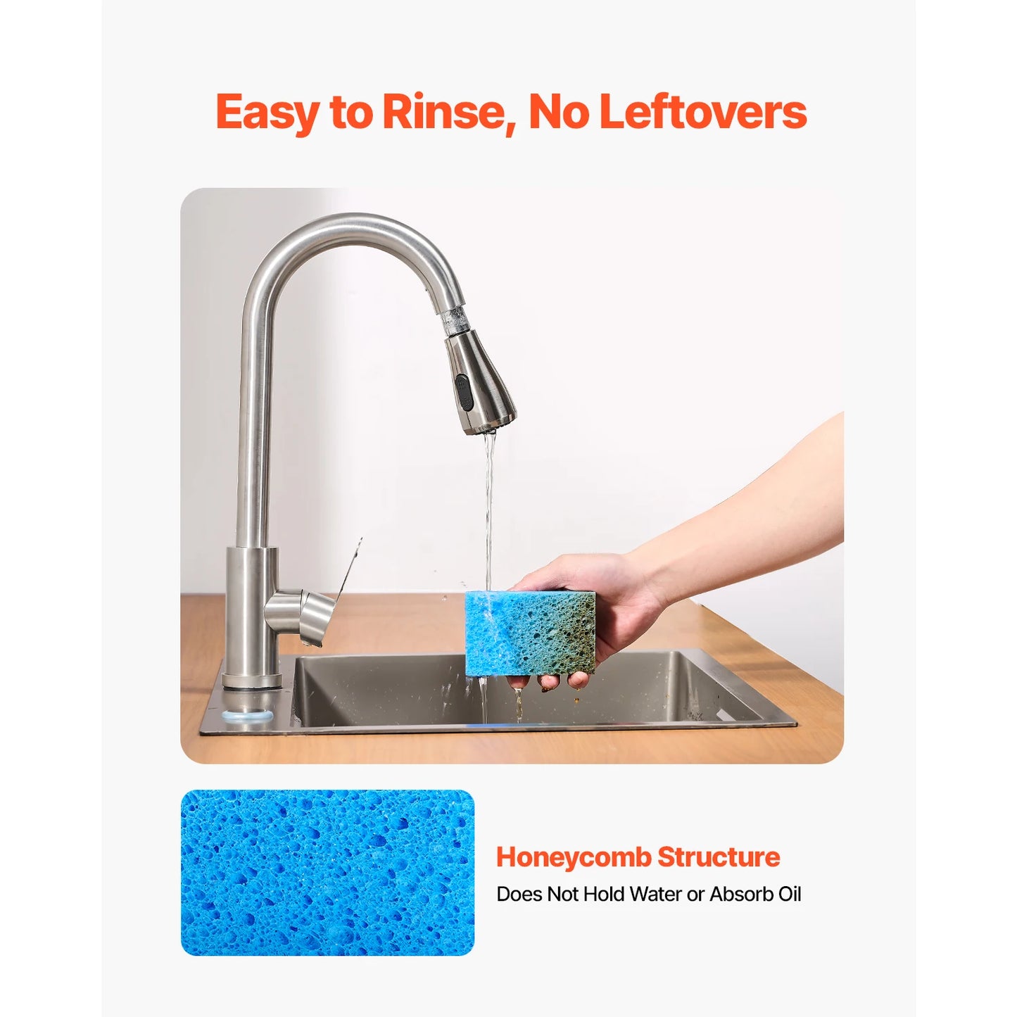 SucceBuy Sponges 12 Pcs Durable Natural Kitchen Sponges with Honeycomb Structure & Quick Water Absorption Fit for Home Cleaning