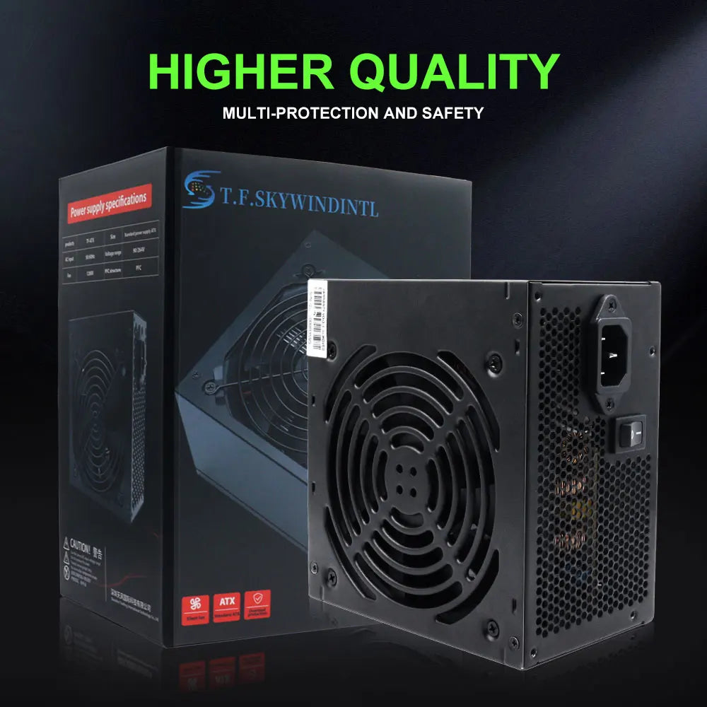 T.F.SKYWINDINTL 650W Gold Gaming Power Supply 20+4Pin 12V PSU For Computer ATX Desktop