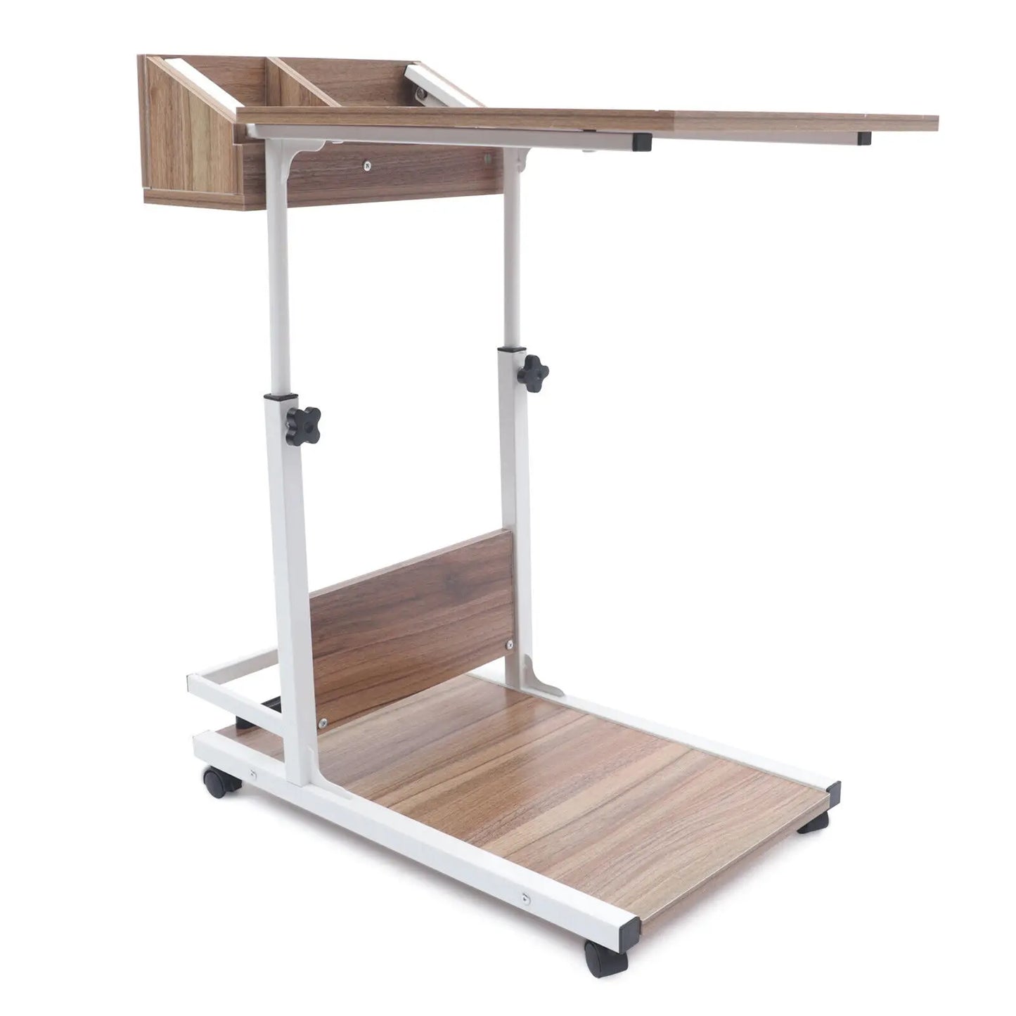 Portable Office Laptop Desk Rolling Adjustable Table Cart Computer Mobile Stand