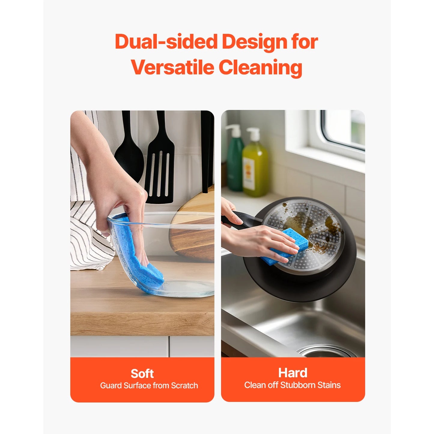 SucceBuy Sponges 12 Pcs Durable Natural Kitchen Sponges with Honeycomb Structure & Quick Water Absorption Fit for Home Cleaning