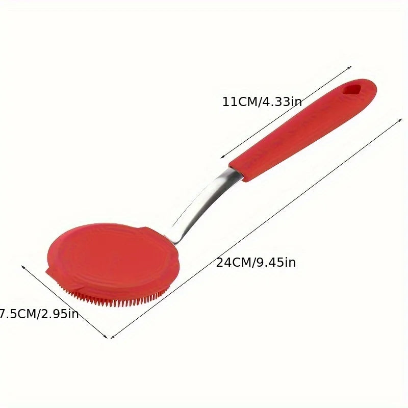 1pc, Silicone dishwashing brush, non stick, special silicone spatula, kitchen utensils cleaning brushsilicone dishwashing brush