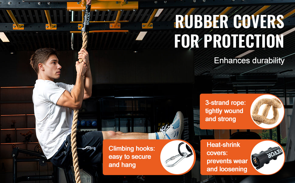 SucceBuy 10-30FT Gym Climbing Rope Gym Fitness Training Rope Gym Exercise Workout Rope for Adults, Climbing Rope for Fitness