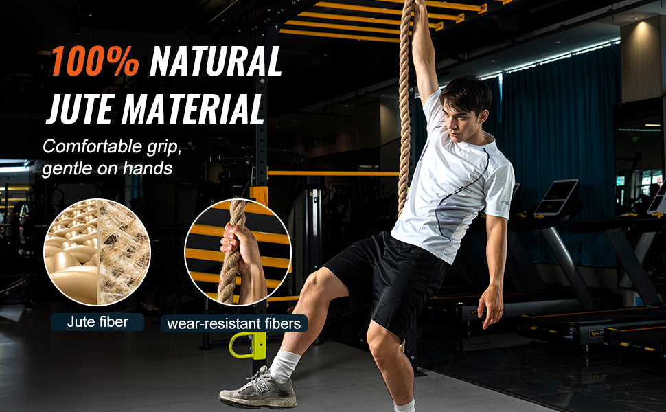 SucceBuy 10-30FT Gym Climbing Rope Gym Fitness Training Rope Gym Exercise Workout Rope for Adults, Climbing Rope for Fitness