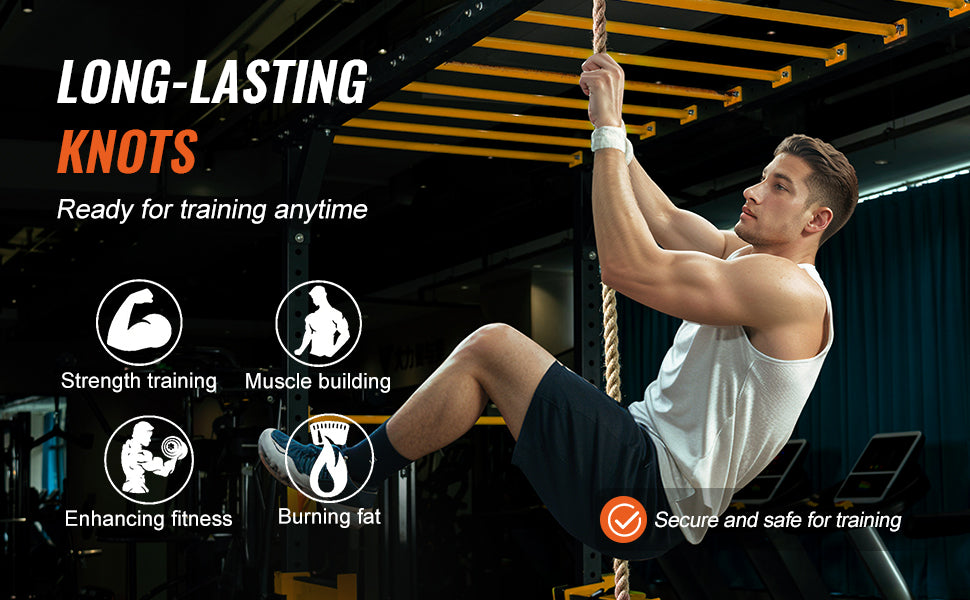 SucceBuy 10-30FT Gym Climbing Rope Gym Fitness Training Rope Gym Exercise Workout Rope for Adults, Climbing Rope for Fitness