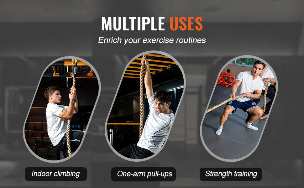 SucceBuy 10-30FT Gym Climbing Rope Gym Fitness Training Rope Gym Exercise Workout Rope for Adults, Climbing Rope for Fitness