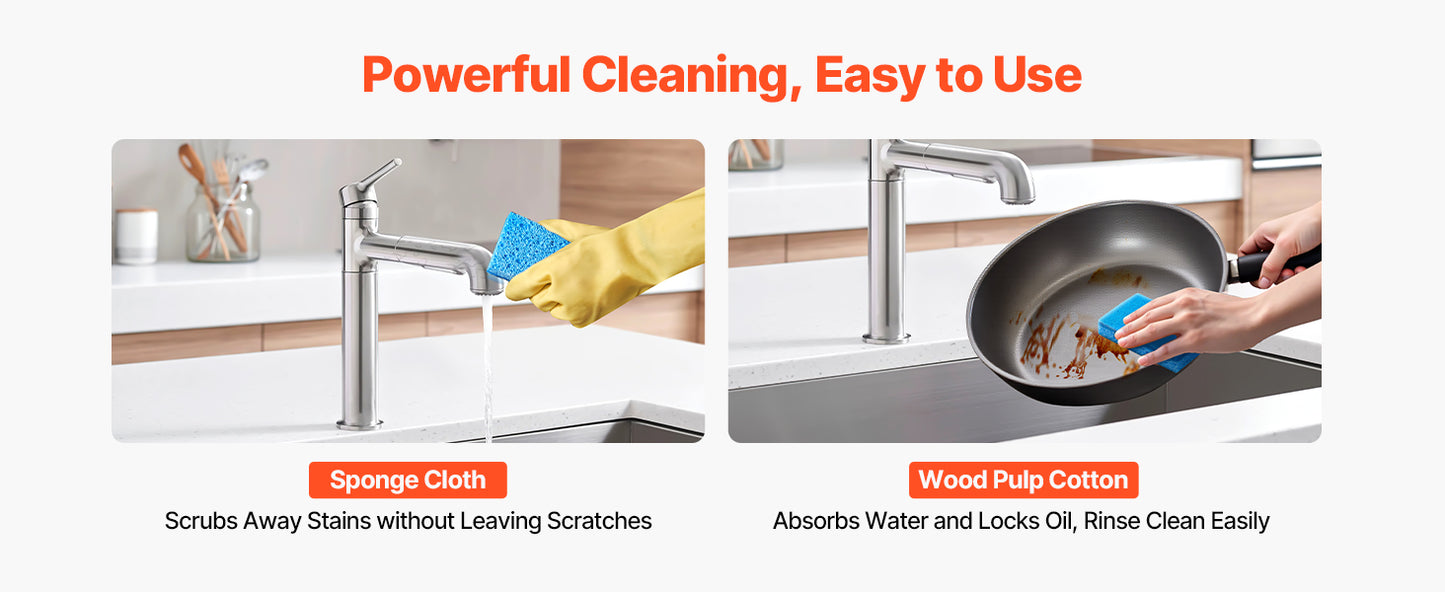 SucceBuy Sponges 12 Pcs Durable Natural Kitchen Sponges with Honeycomb Structure & Quick Water Absorption Fit for Home Cleaning