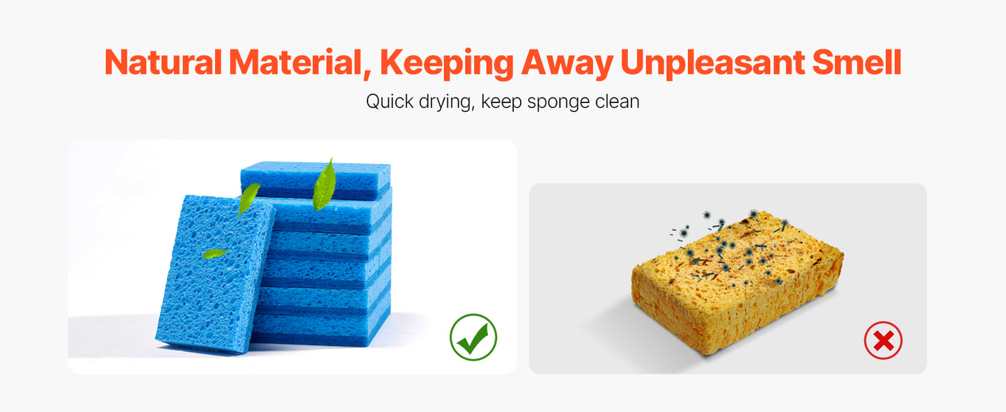 SucceBuy Sponges 12 Pcs Durable Natural Kitchen Sponges with Honeycomb Structure & Quick Water Absorption Fit for Home Cleaning
